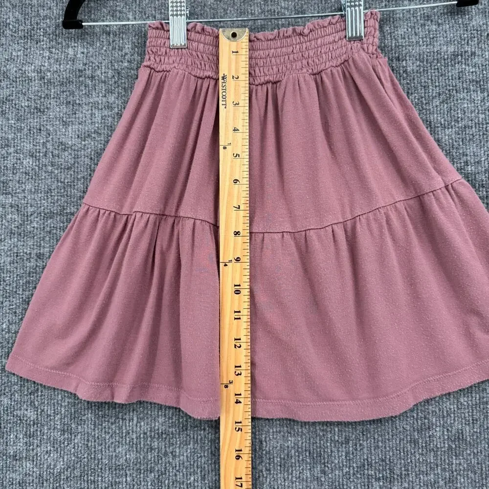Kate Quinn Girls Smocked Tiered Modal Skirt Size 7 Mauve